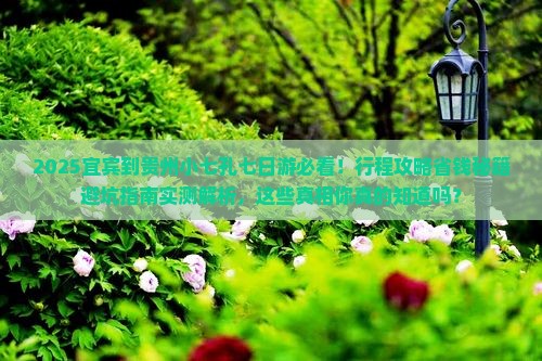 宜宾到贵州小七孔七日游