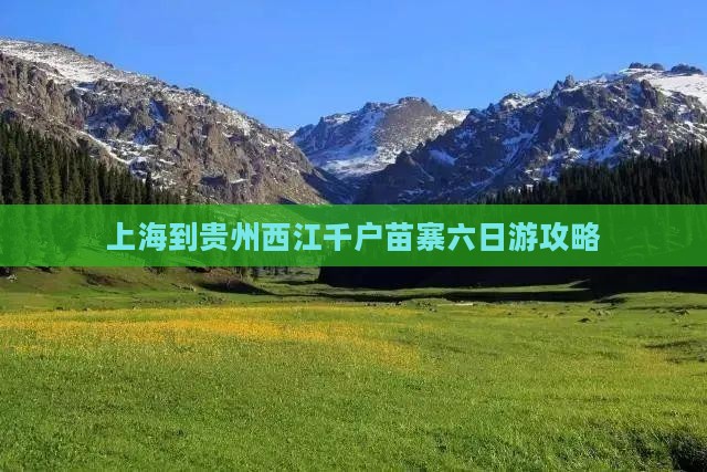 上海到贵州西江千户苗寨六日游 上海到贵州西江千户苗寨六日游