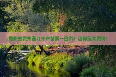 惠州去贵州西江千户苗寨一日