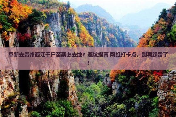 阜新去贵州西江千户苗寨必去地