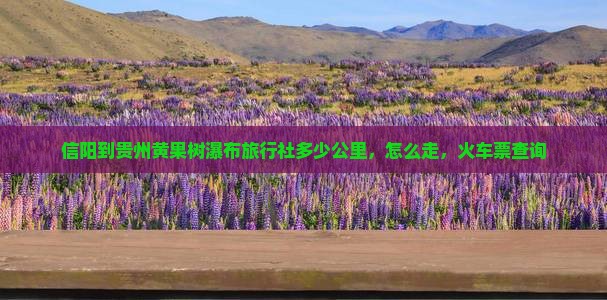 信阳到贵州黄果树瀑布旅行社