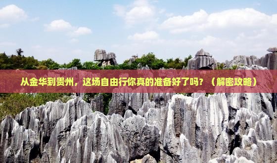 金华去贵州自由行
