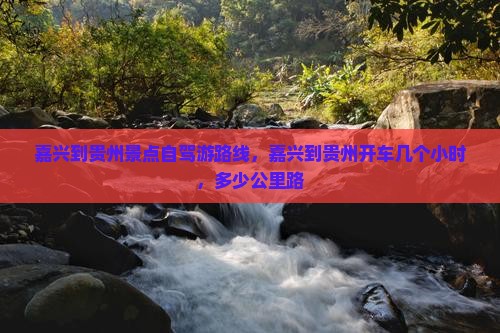 嘉兴到贵州景点