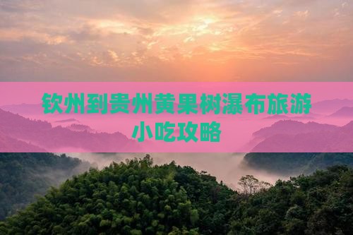 钦州到贵州黄果树瀑布旅游小吃