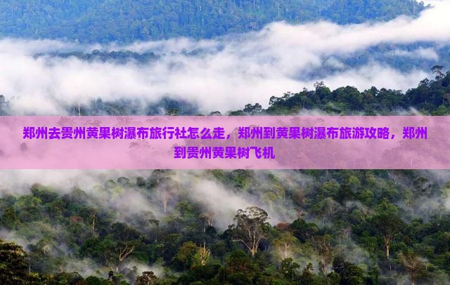 郑州去贵州黄果树瀑布旅行社
