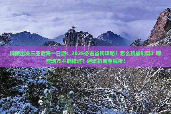 铜陵出发三亚后海一日游