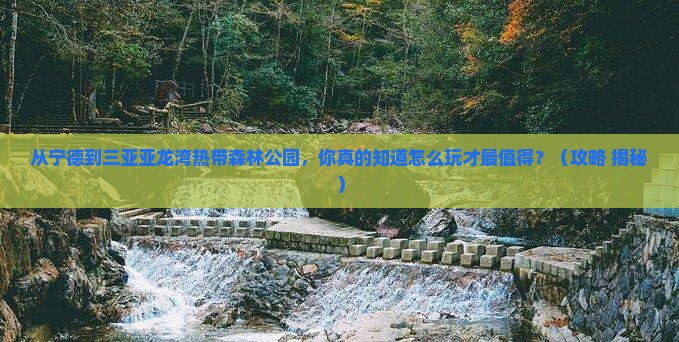宁德前往三亚亚龙湾热带森林公园旅游打卡点
