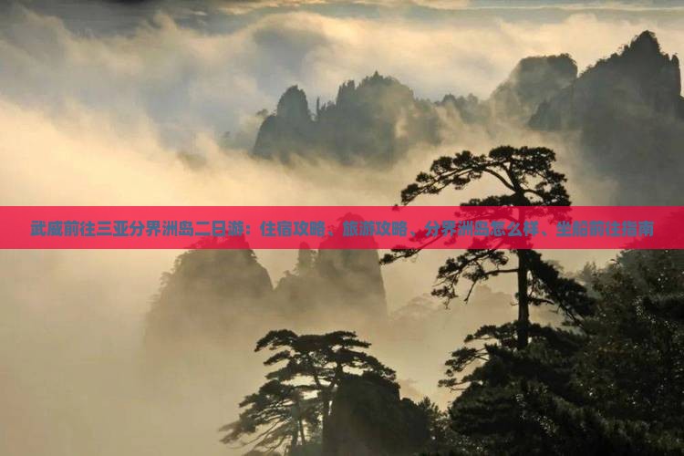 武威前往三亚分界洲岛二日游