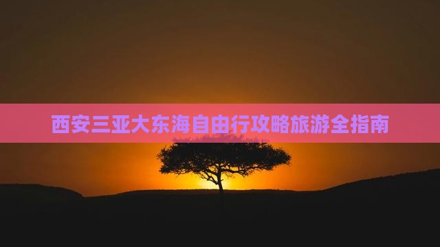 西安去三亚大东海自由行