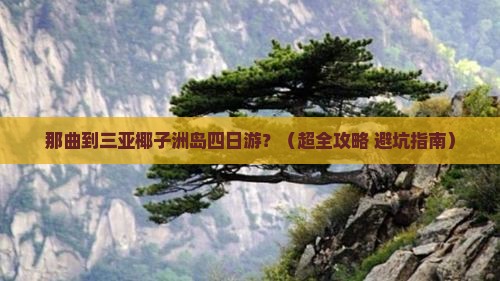 那曲去三亚椰子洲岛四日游