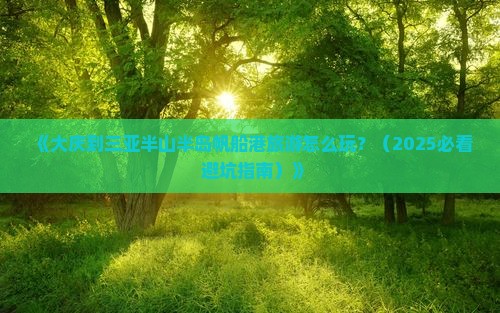 大庆出发三亚半山半岛帆船港旅游打卡点
