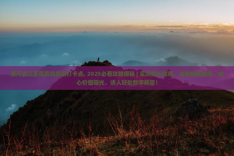 黑河去三亚凤凰岛旅游打卡点