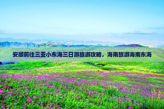 安顺前往三亚小东海三日游