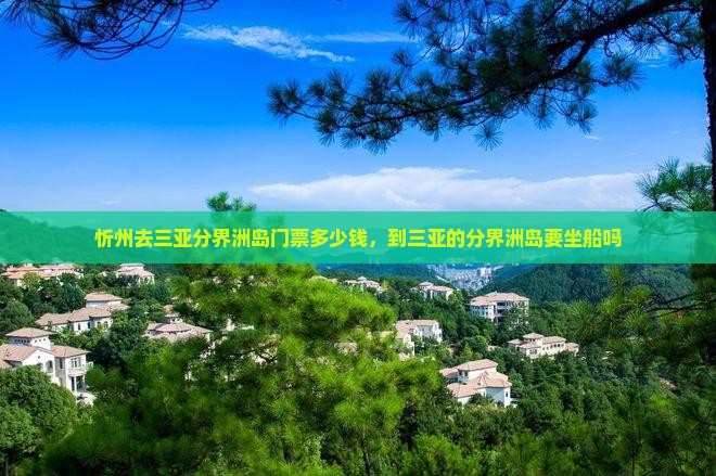 忻州去三亚分界洲岛门票