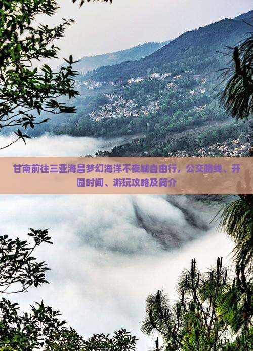 甘南前往三亚海昌梦幻海洋不夜城自由行