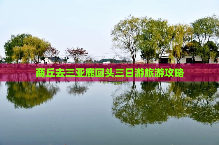 商丘去三亚鹿回头三日游 商丘去三亚鹿回头三日游