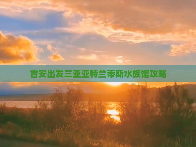 吉安出发三亚亚特兰蒂斯水族馆个人游