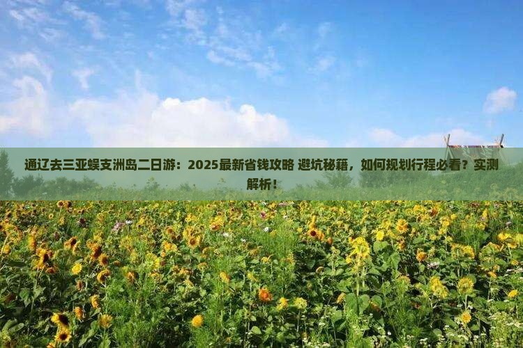 通辽去三亚蜈支洲岛二日游