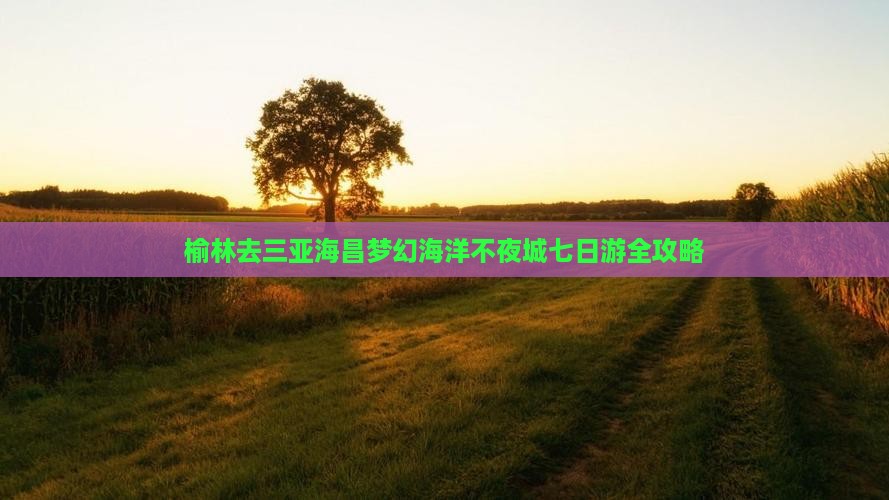 榆林去三亚海昌梦幻海洋不夜城七日游