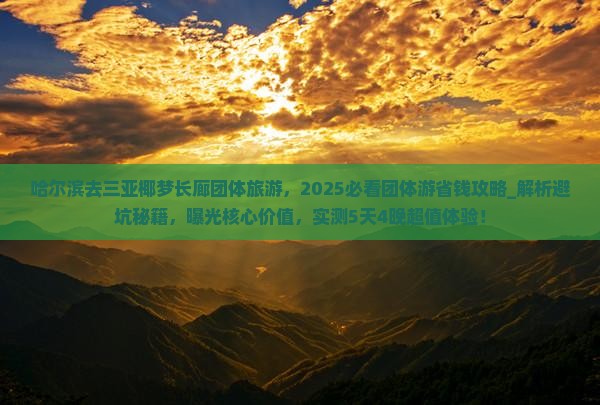 哈尔滨去三亚椰梦长廊团体旅游