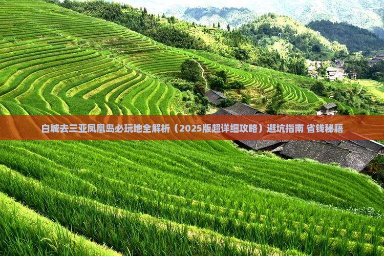白城去三亚凤凰岛必玩地
