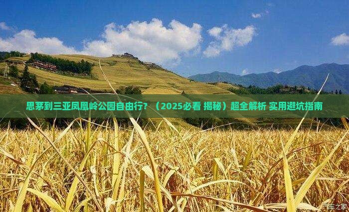 思茅出发三亚凤凰岭公园自由行
