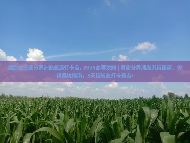 烟台去三亚分界洲岛旅游打卡点