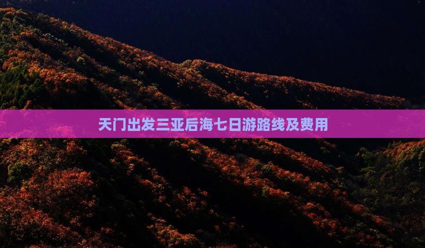 天门出发三亚后海七日游