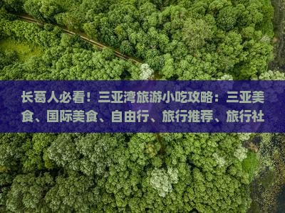 长葛去三亚三亚湾旅游小吃