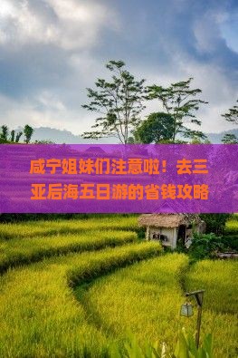 咸宁去三亚后海五日游