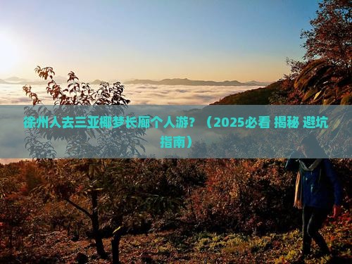 徐州去三亚椰梦长廊个人游