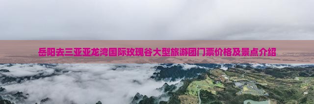 岳阳去三亚亚龙湾国际玫瑰谷大型旅游团