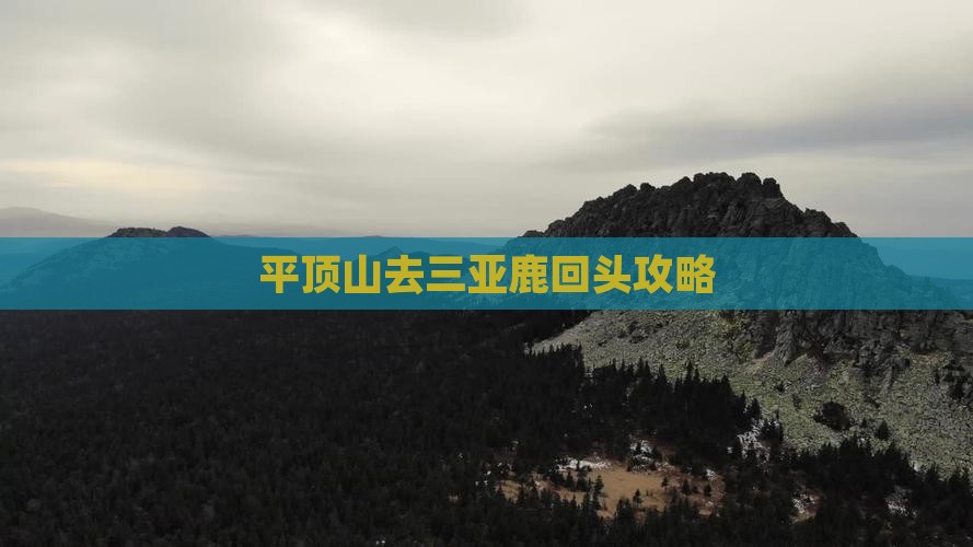 平顶山去三亚鹿回头攻略