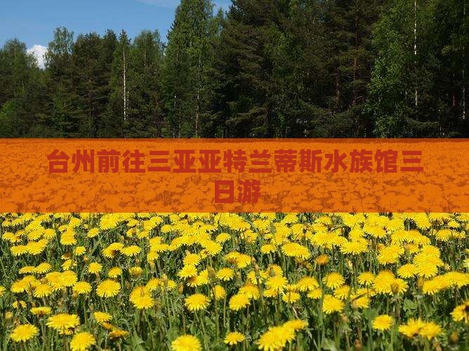 台州前往三亚亚特兰蒂斯水族馆三日游