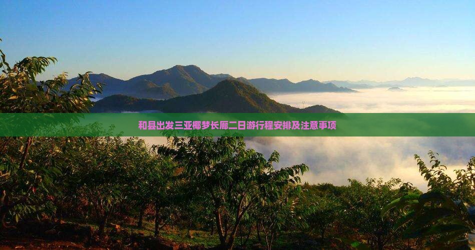 和县出发三亚椰梦长廊二日游
