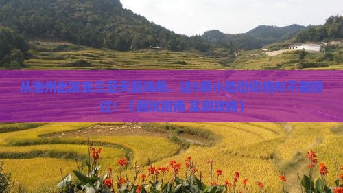 池州出发三亚天涯海角旅游小吃