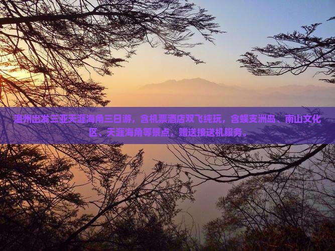 温州出发三亚天涯海角三日游
