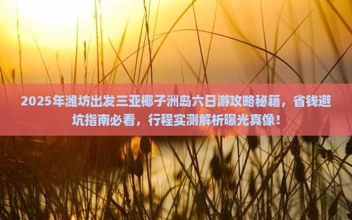 潍坊前往三亚椰子洲岛六日游