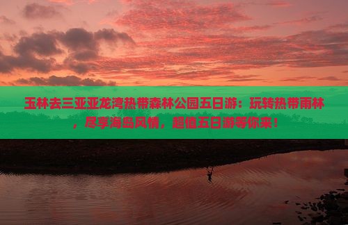 玉林去三亚亚龙湾热带森林公园五日游