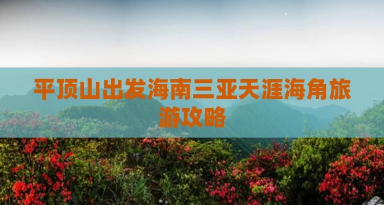 平顶山前往三亚天涯海角旅游