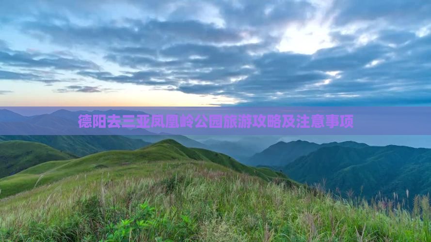 德阳去三亚凤凰岭公园旅游