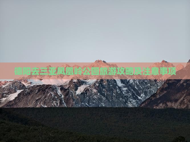 德阳去三亚凤凰岭公园旅游