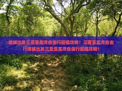 诸城出发三亚亚龙湾自由行