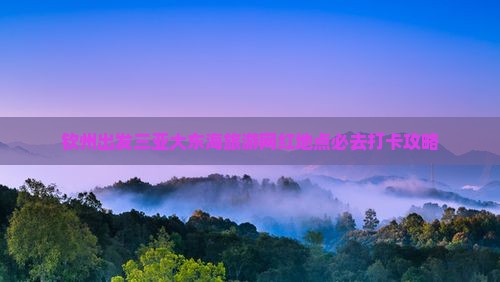 钦州出发三亚大东海旅游网红地点