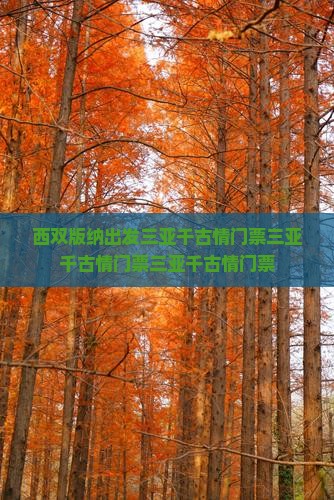 西双版纳出发三亚千古情门票