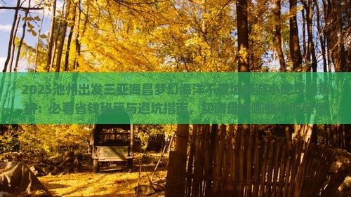 池州前往三亚海昌梦幻海洋不夜城旅游小吃