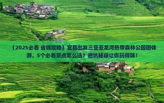 宜昌出发三亚亚龙湾热带森林公园团体旅游