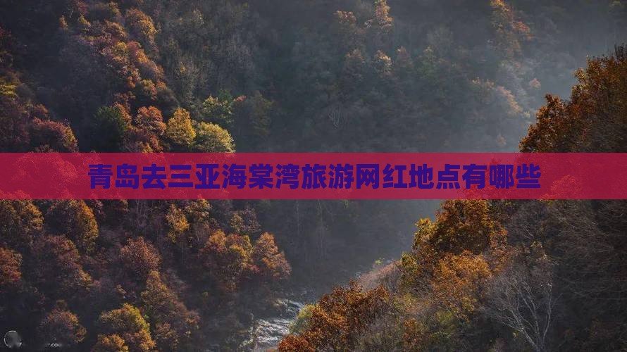 青岛去三亚海棠湾旅游网红地点