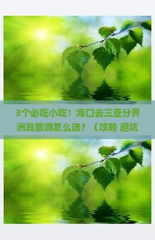 海口去三亚分界洲岛旅游小吃