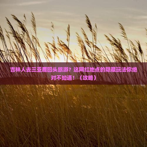 吉林去三亚鹿回头旅游网红地点